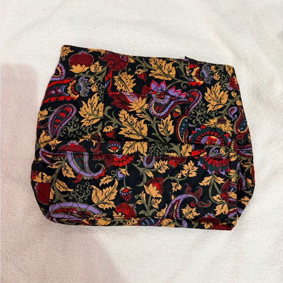 Vera Bradley SM Original Tote Floral Paisley Tote Bag in Black and Burgundy - Picture 7 of 9